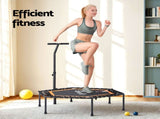 Everfit 51inch Hexagon Fitness Trampoline Rebounder Adjustable Handrail Orange TRAMPO-D-MINI51-HEX-ORBK