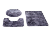 3Pcs Bathroom Rug Set Soft Non Slip Toilet Lid Cover Bath Mat Contour Rug Home DecorationPurple V1294-YM0901-3117200093712