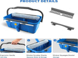 11 L Window Cleaning Kit with Bucket, Squeegee and Microfibre Scrubber for Home, Outdoor, Car and V1189-LC-AMZ-00176