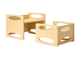 Montessori Weaning Table and Chair Set, Wooden Toddler Table and Chair Set for Aged 1-5, Adjustable V952-ETDNZY1513216DOMUV0