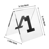Clear Double-Sided Acrylic Table Number Signs with Stable Triangle Base, 110 Pieces for Weddings, V1366-AZ2-W-11352