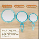 20X Magnifying Hand Mirror Two Sided Use for Makeup Application, Tweezing, and Blackhead/Blemish V178-14421