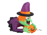 4.43ft Witch Broke Out From Window Inflatable Decoration Built in LED Light Outdoor Props Blow Up V1294-YM0901-3115240073312