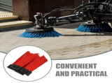 Heavy-Duty Push Broom Head Red PP Steel Wire for Outdoor Use 4Pcs V1370-AZ4-08750