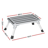 Weisshorn Caravan Step Folding Aluminium Step Ladder Stool STEP-CV-1S-STOOL-SI