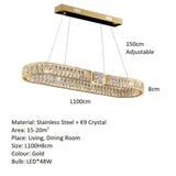 BAMDECOR C3319 Modern Linear Crystal Chandeliers Fixtures Contemporary Round Chandelier V255-BAM-C3319-L100
