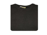 100% SHETLAND RAGG WOOL CREW Round Neck Knit JUMPER Pullover Mens Sweater Knitted - Plain Black - S V563-SW-CN-FBK-99B-S