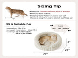 Cat Bed Fluffy Cat Bed Round Cat Bed Cat Furniture Cat Comfort Machine Washable - White - Size 23in V1107-135-50760-WHT-23IN