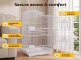 i.Pet 100cm Bird Cage Aviary Parrot Budgie White PET-BIRDCAGE-H100-WH