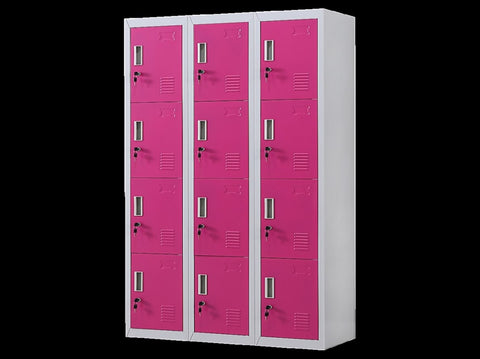 12-Door Locker for Office Gym Shed School Home Storage - Standard Lock with 2 Keys V63-838891