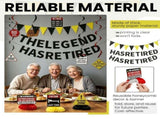 Retirement Party Decorations with Humorous Slogans, Enduring Thick Paper, Retired Banner Hanging V1369-AZ3-W-12105