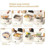 2.5L Stainless Steel Deep Fryer Pot, Portable Steamer with Basket Portable outdoor cooking pot with V1107-122-78188