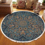 SOGA 120cm Mandala Pattern Circle Area Rugs for Living Room Lounge, Anti-slip Doormat, Home Decor CARPETYH40