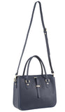Morrissey Italian Womens Structured Leather Handbag Ladies Bag - Navy V563-MO-3159-NAVY