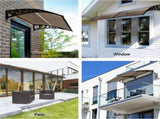 Instahut Window Door Awning 0.8mx1m Brown AWN-08X1-BR