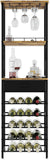 CARLA HOME Freestanding Wine Rack for 20 Bottles with Wood Countertop and Sturdy Metal Frame V178-36134