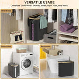 CARLA HOME 2 pack Toilet Paper Storage Basket Holds Up to 12 Rolls with Bamboo Lid and Handle for RV LSB-36239