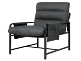 Levede Metal Framed Lounge Chair Linen in Dark Grey CH1150-DG_NZ
