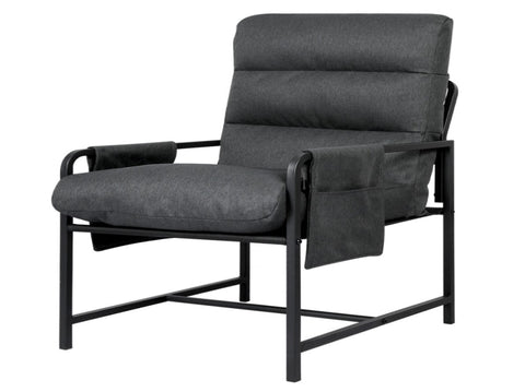 Levede Metal Framed Lounge Chair Linen in Dark Grey CH1150-DG_NZ