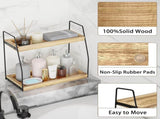 CARLA HOME 2-Tier Wooden Coffee Station Rack Organizer for Coffee Bar, Condiments, Syrups, Storage V178-36176