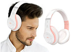 Bluetooth Headphones Over Ear HiFi Stereo Sound Wireless Headphones for Travel Work Cellphone-Pink V1263-JX-7549-1