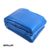 Aquabuddy Pool Cover 500 Micron 8x4.2m Blue Swimming Pool Solar Blanket 5.5m Roller PC-80X42-L-BL-ROLLER