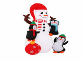 Jingle Jollys Christmas Inflatable Snowman 1.8M Height LED Outdoor Decorations Illuminated XMAS-INF-SNOWMAN-6FT-MC