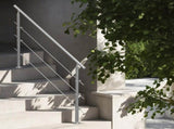 Handrails for Outdoor Steps, 59 in Length 3 Crossbars Stair Hand Rail Kit, Transitional Stainless V952-BXGSLZFS150CBU3NGV0