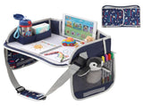 Keezi Kids Travel Tray Car Seat Lap Desk Portable Car Desk Organiser for Car & Airplane Blue KTT-44-BL