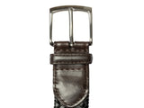 Dents Mens Stretch Plaited Leather Belt - Black/Brown V563-8-4031-BLKBRN-L