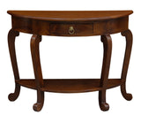 Emilie Cabriole Leg 1 Drawer Half Round Entry Table - Mahogany V199-ST001HRCLM