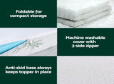 Giselle Bedding Memory Foam Mattress Topper Ventilated Cool Gel 8cm Queen MATTRESS-TOP-VH-GEL-8-Q