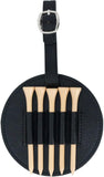 Leather Golf Tee Holder with 5 Wooden Tees 3-1/4 Inch Hook for Golf Bag Strap Hanging V1258-DP02-BOL-185