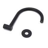Matt Black Round Gooseneck Arm Faucet Outlet Wall Mounted Bath Tub Filler Spout V1233-SP913BL