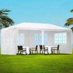 Instahut Gazebo 3x6m Marquee Wedding Party Tent Outdoor Camping Side Wall Canopy 4 Panel White GAZEBO-WED-C-FG-3X6-4W-WH