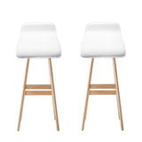 Artiss 2x Bar Stools Wooden Stool White BENT-C-077-WHX2