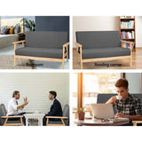 Artiss 2-Seater Sofa Armchair Skane UPHO-C-SOFA-8033-2S-GY