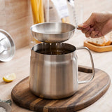 Stainless Steel Oil Filter Pot,Kitchen Stainless Steel Oil Strainer Pot Grease Container Jug Storage V1192-AZ-W-9758