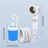 Portable ShowerOutdoor dormitory bath artifact Electric Rechargeable Portable Camping Shower, V1192-AZ-W-3700