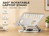 360 Degree Rotatable Laptop Stand Adjustable Aluminium Ergonomic Notebook Holder Small Size 20x20cm V888-ELOSUNG54392