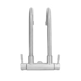 G3/4 Double Nozzle Single Cold Faucet 360 Degree Rotating 304 Stainless Steel Basin Tap for Kitchen V1294-YM0523-3112210105711