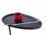Side Table for Living Room End Coffee Table - Egg-Shaped Top V63-848181