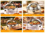 5-Star Chef 9L Chafing Dish Buffet Warmer Food Warmer Catering Server Round CD-9L-CC-SS