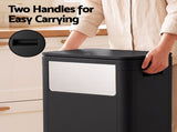 Cefito 30L Commercial Trash Can with Lid Front Push Flap Rubbish Bin Black RB-C-PRESS-30L-BK