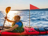 47-Inch High Visibility Kayak Safety Flag with Track Mount, Foldable Stable Base Boat Flag for V1192-AZ-W-22134