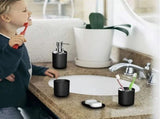 Trash Can Toothbrush Holder Set Toilet Brush Soap Box Lotion Dispenser Black Hotel Bathroom V1294-YM0703-3112230004411