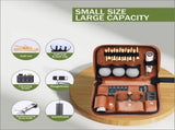 Premium Golf Accessory Kit with Rangefinder, Tees, Balls & 6-in-1 Divot Tool Brown Leather Case V1107-CS-GEFGJBPJ
