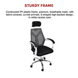 Office Chair Gaming Computer Chairs Mesh Back Foam Seat - White V63-828051