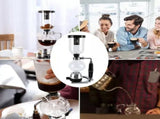 Hand Brewed Coffee Maker Siphon Type Stainless Steel Base Classic Coffee Machine for Home Office V1294-YM0703-3113230034211