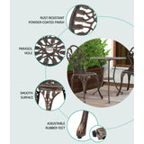 Gardeon 3PC Outdoor Setting Bistro Set Chairs Table Cast Aluminum Patio Furniture Tulip Bronze GB-CALU-3PC-XG1018-BZ